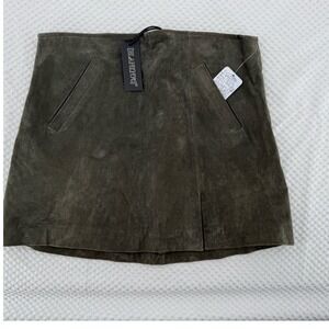 NWT BLANK NYC/ Anthropologie Olive Suede Mini Skirt Sz29